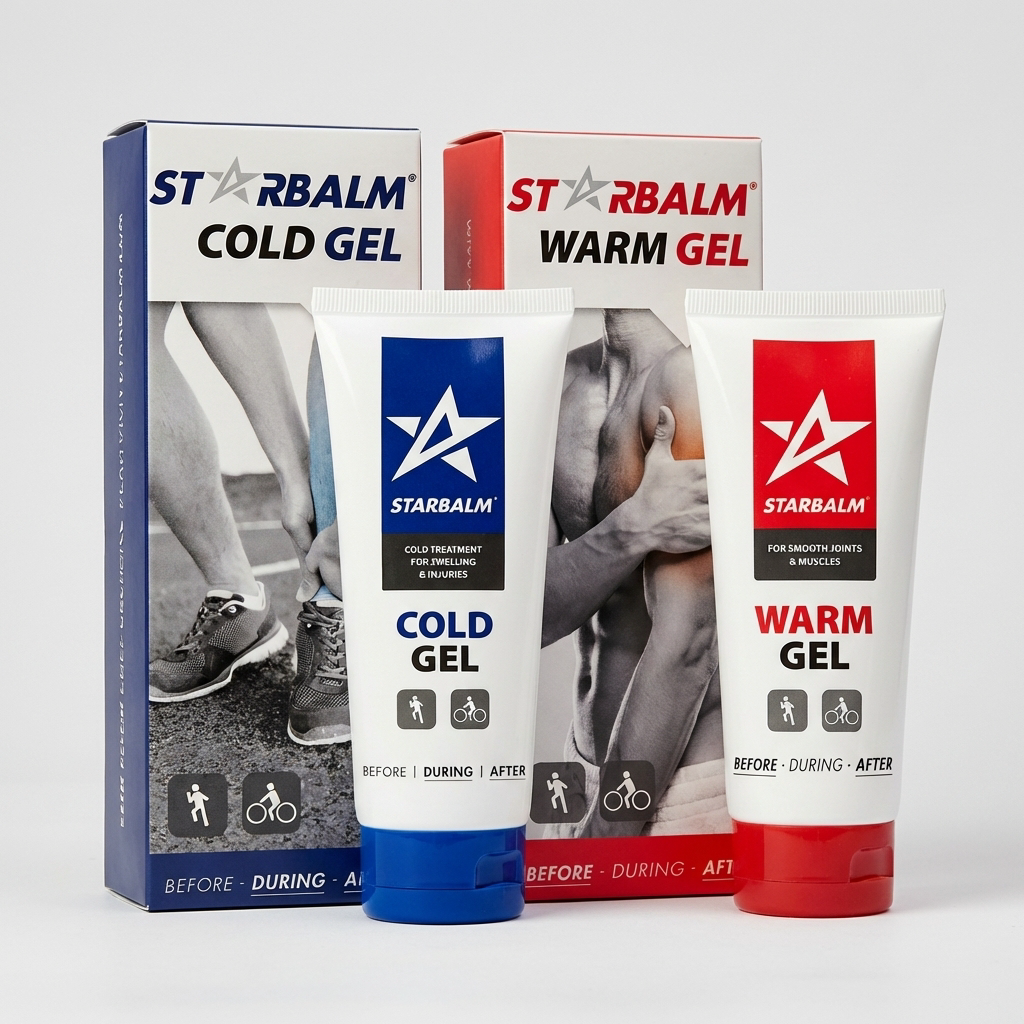 STARBALM Cold & Warm Gel Combo 100ml | Muscle Cooling Gel for Sports Recovery, Gym, Running, Cycling, Yoga