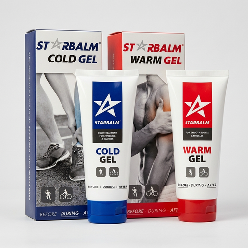 STARBALM Cold & Warm Gel Combo 100ml | Muscle Cooling Gel for Sports Recovery, Gym, Running, Cycling, Yoga