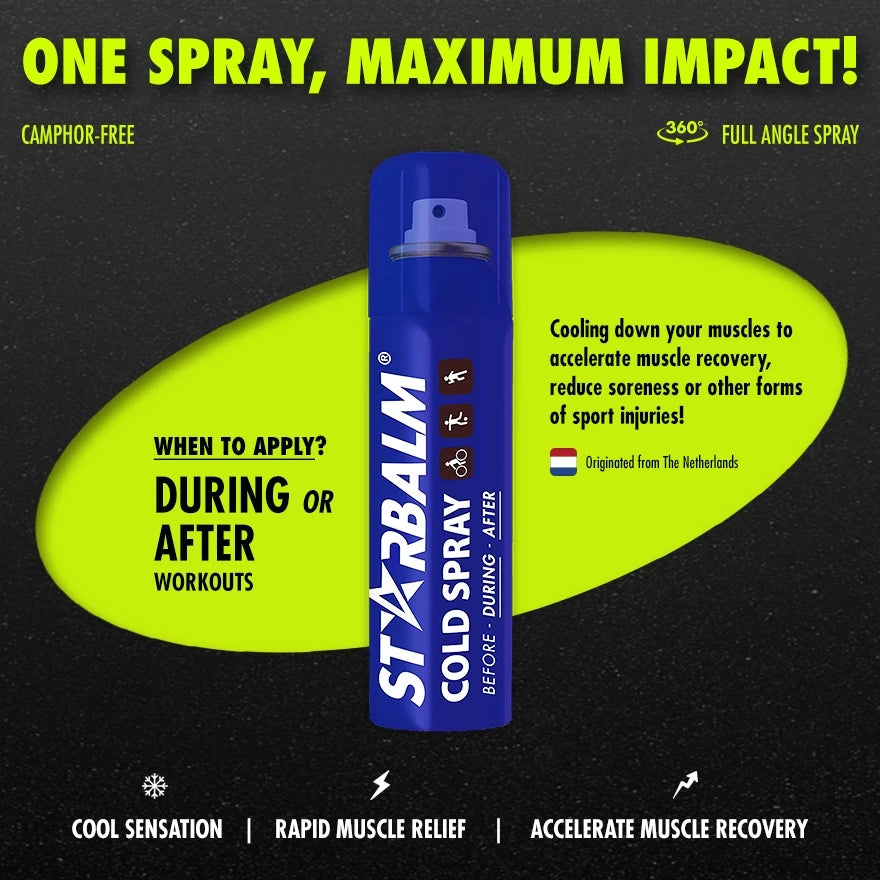 STARBALM Cold Spray (150 ml) – Instant Cooling Relief for Muscle Pain/Fatigue & Sports Injury