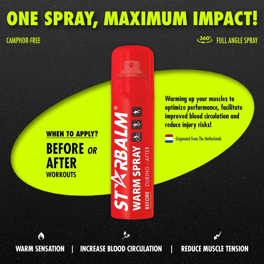 STARBALM Cold Spray + Warm Spray Combo | Muscle Relief, Sports Recovery, Pain Relief